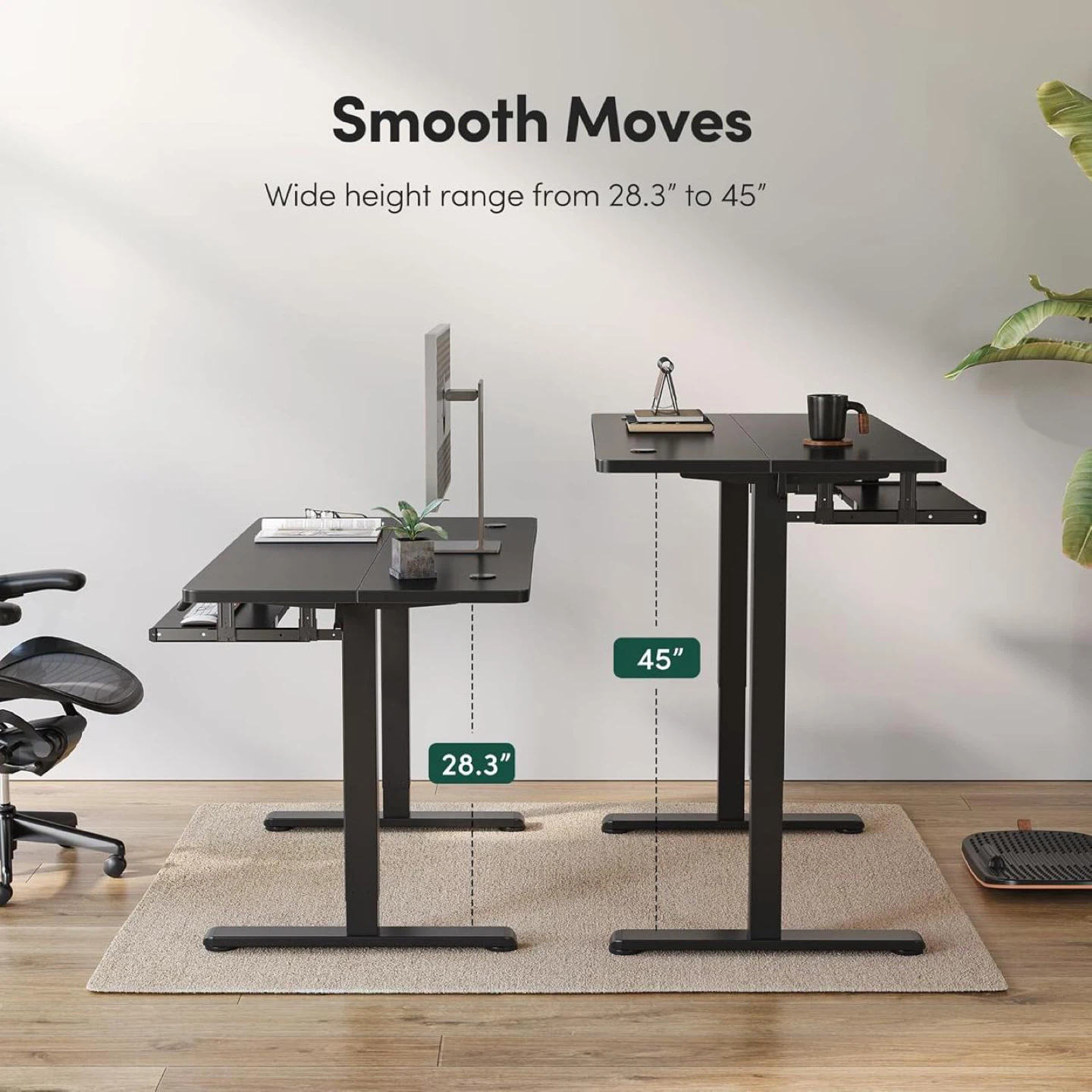 Adjustable Standing Desk with Keyboard Tray - photo 3