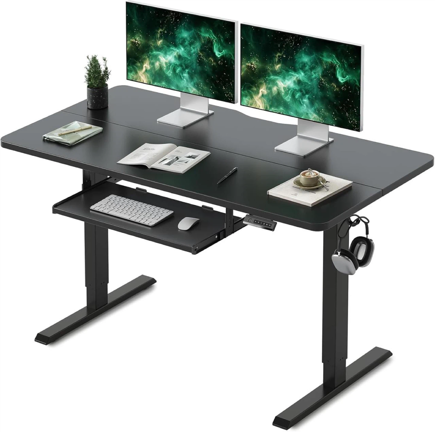 Adjustable Standing Desk with Keyboard Tray - photo 2