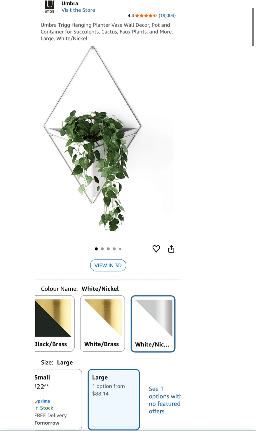 Set of 2 Umbra White Geometric Wall Planters - photo 3