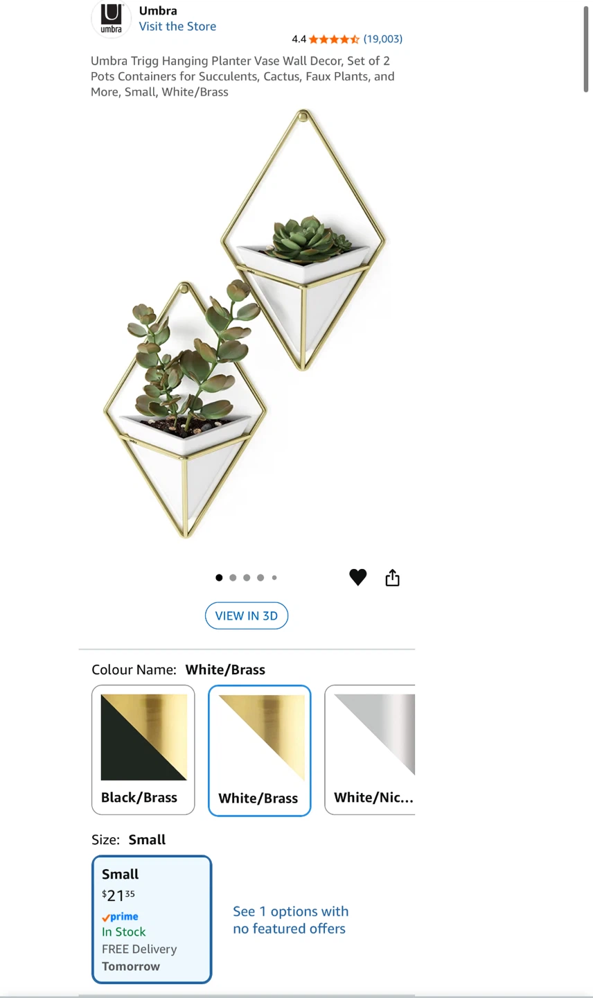 Set of 2 Umbra White Geometric Wall Planters - photo 4