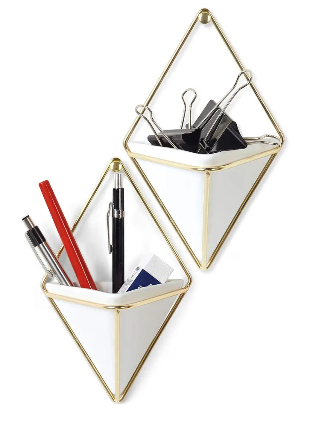 Set of 2 Umbra White Geometric Wall Planters - photo 5