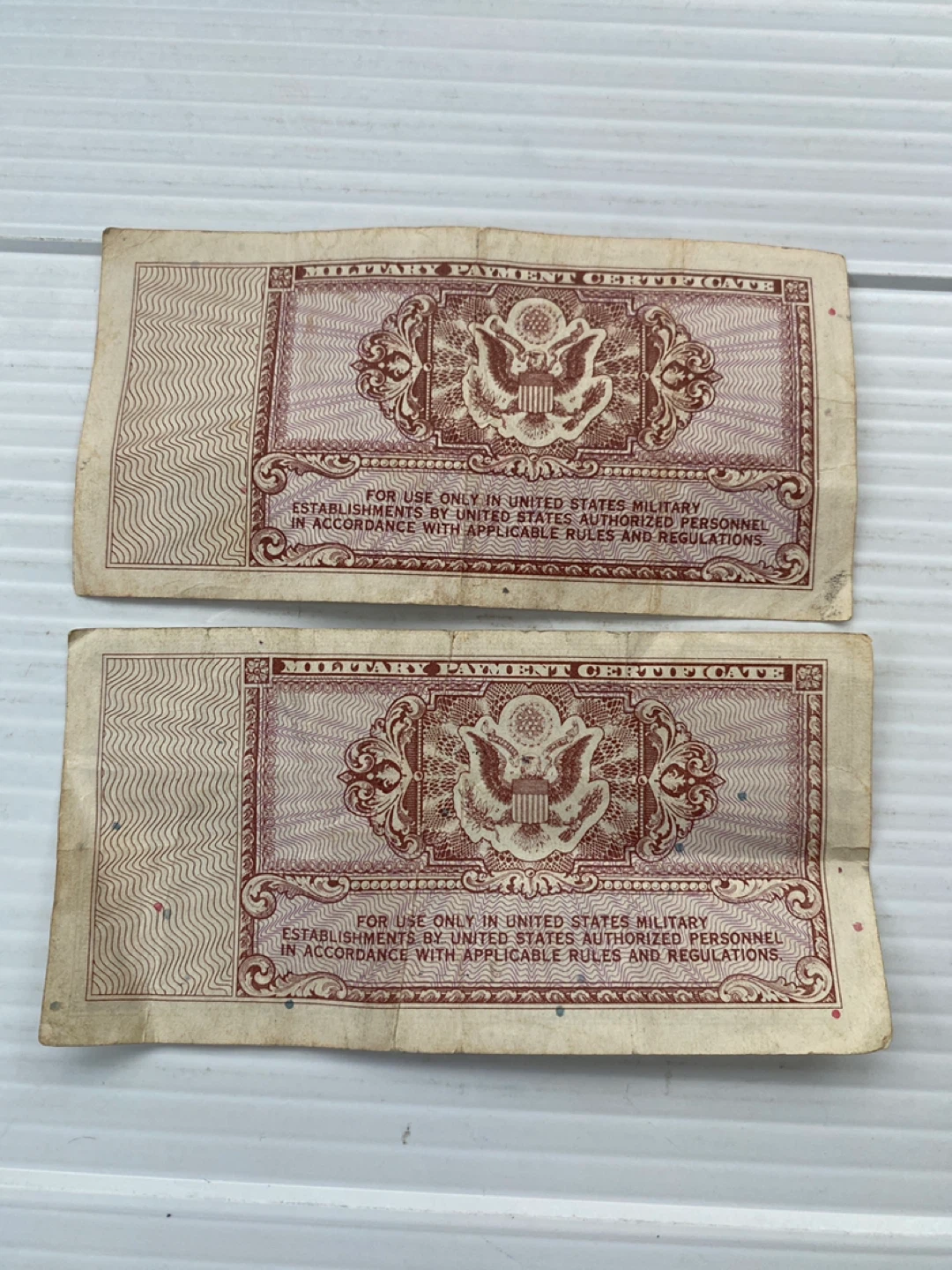 Two 10 Cent Military Payment Certificates Series 1972 - photo 2