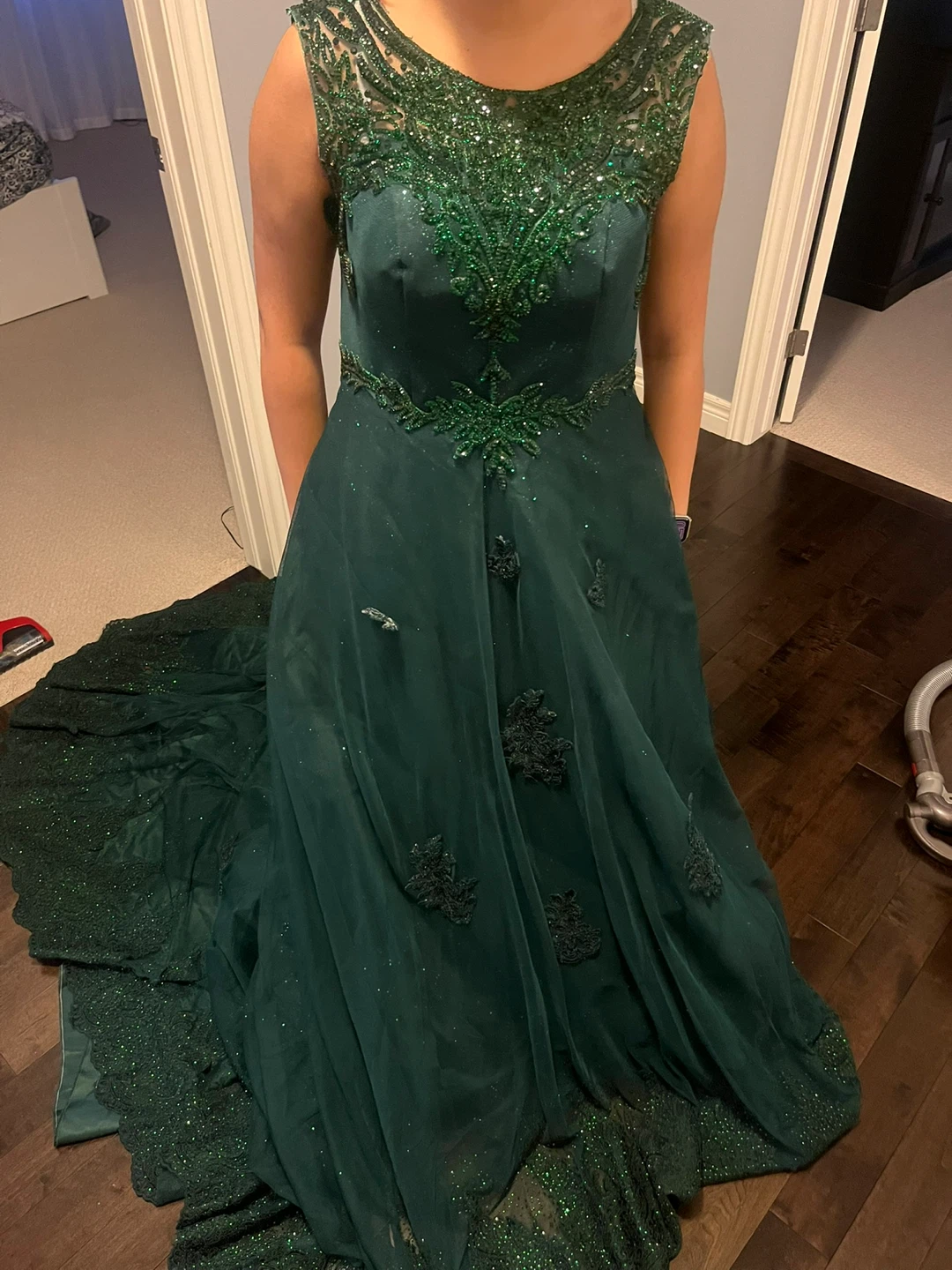 Green Beaded Formal Gown - photo 3