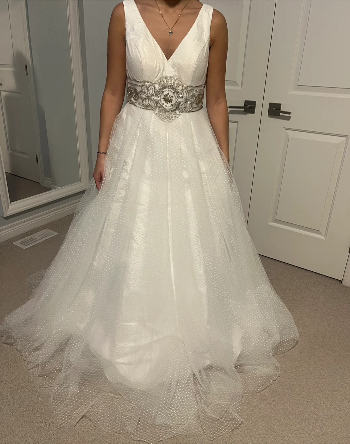 Green Beaded Formal Gown