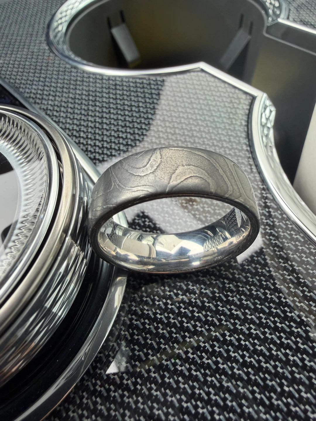 Men's Damascus Steel Ring - photo 2