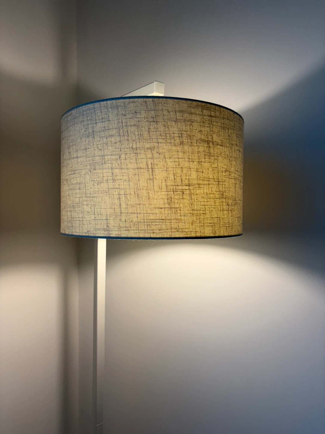 White Floor Lamp with Linen Shade - photo 4