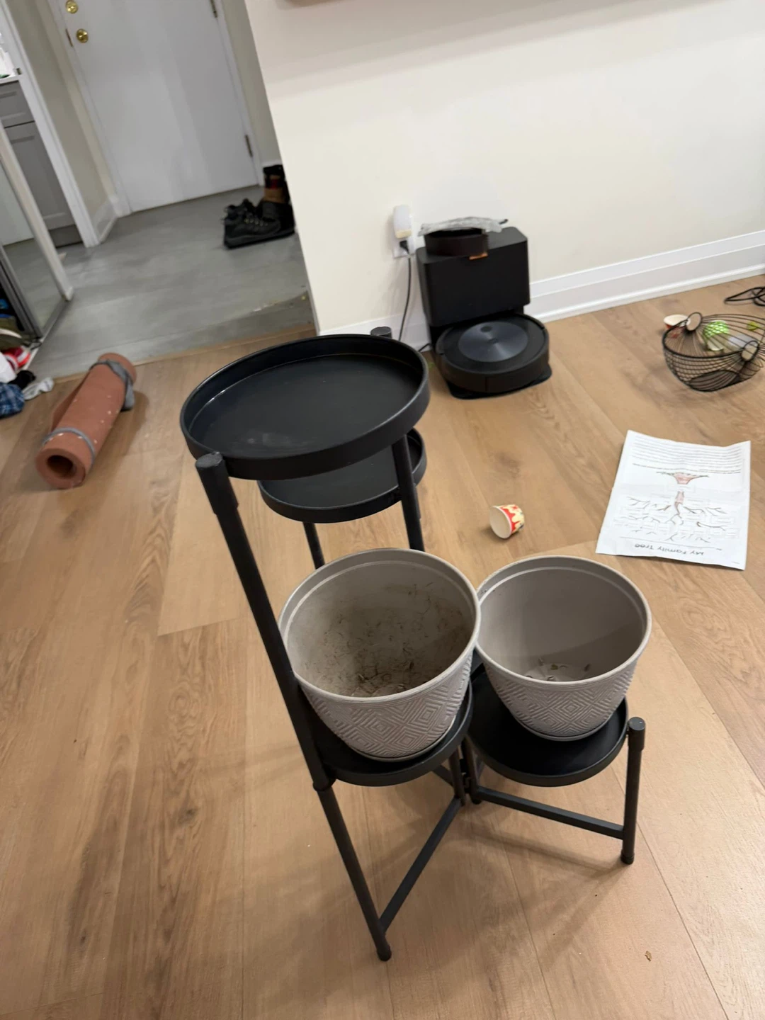 Black Metal Tiered Plant Stand