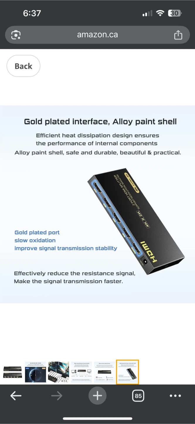 4 Port HDMI Splitter 4K x 2K - photo 3