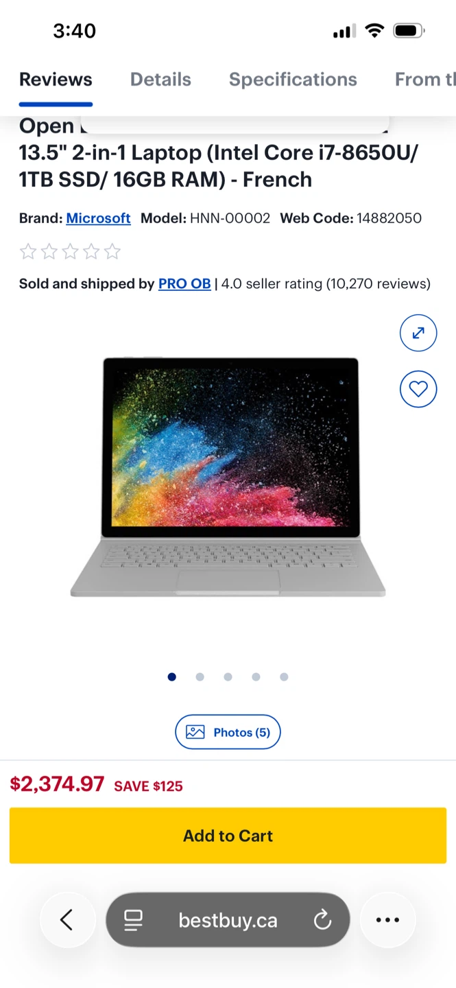 Quick Sale 🎉Microsoft Surface Book 2- 15”- i7 -1TB
