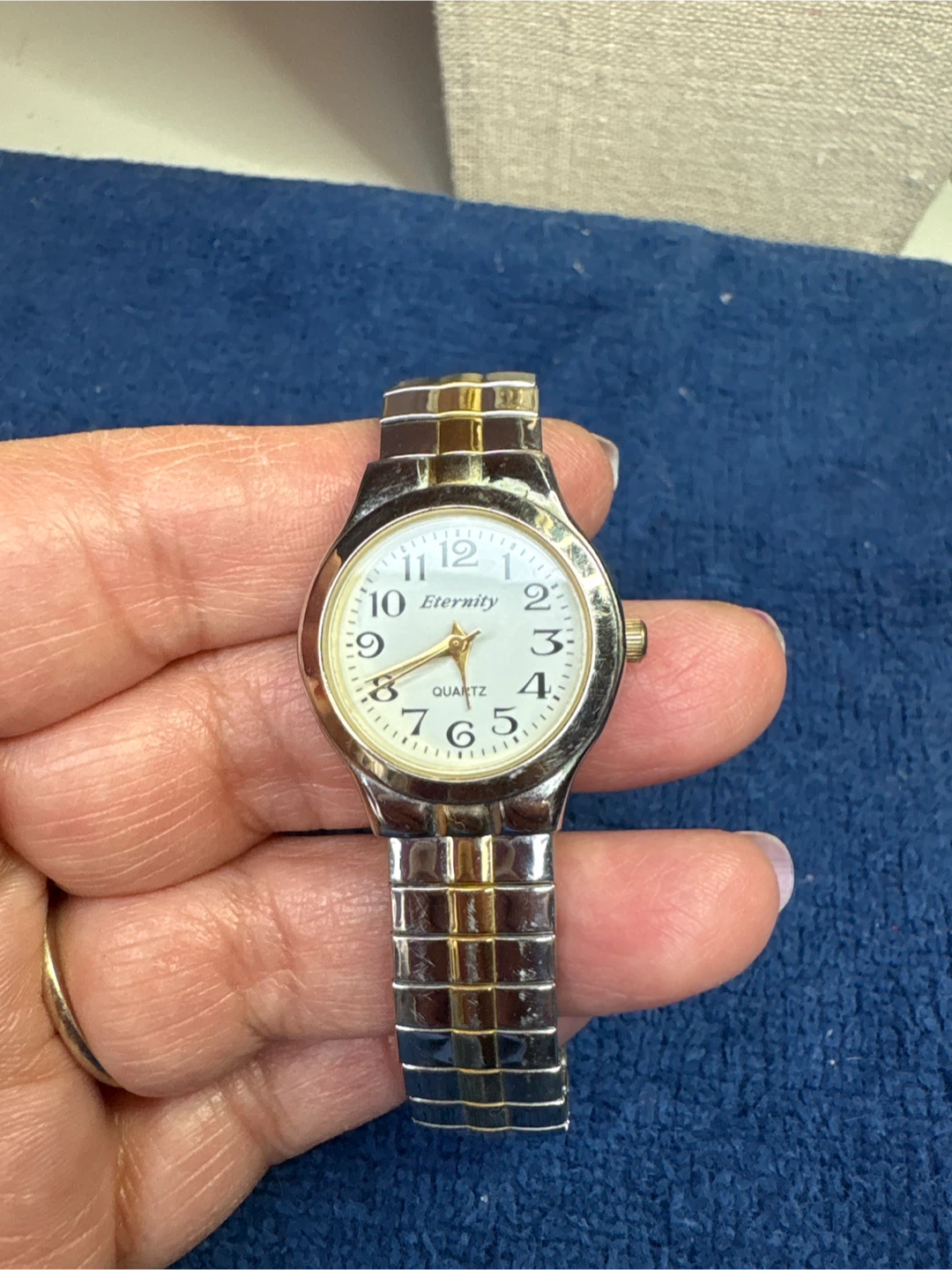 Eternity Quartz Watch with Gold Tone Necklace and Earrings Set - photo 5