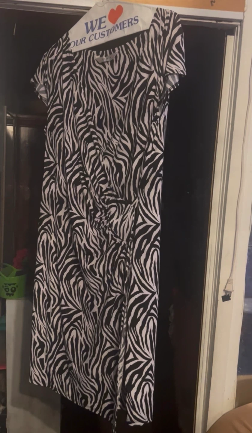 Studio 44 Zebra Print Ruched Dress