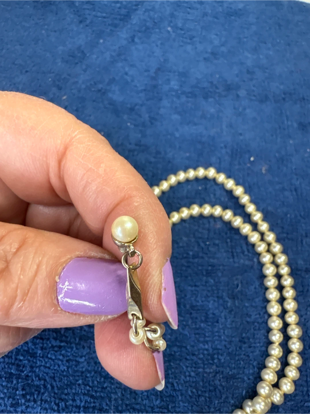 Vintage culture pearl necklace,  earrings and a  Barrett. - photo 4