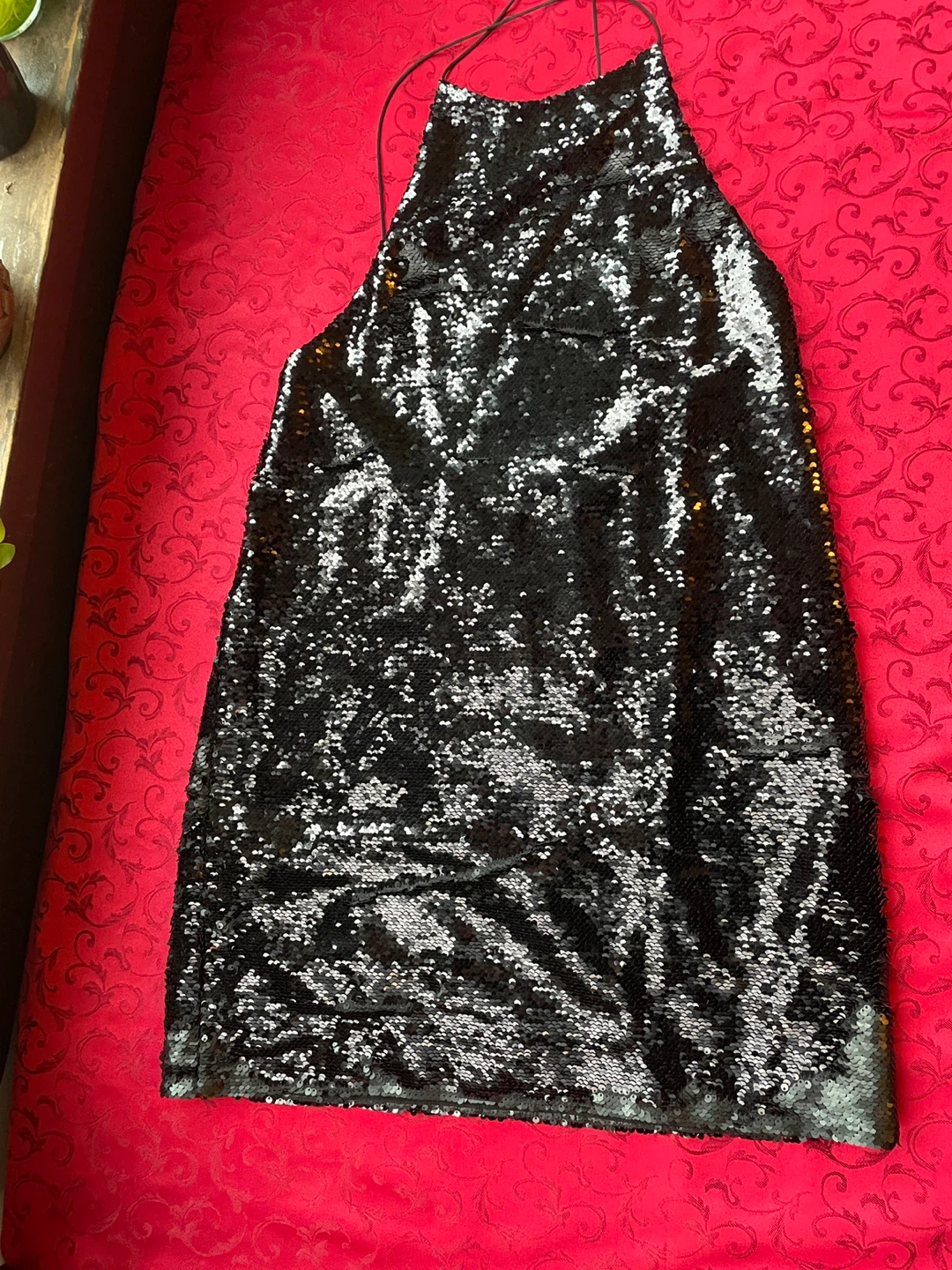 Ecote Black Sequin Backless Dress, size S - photo 2
