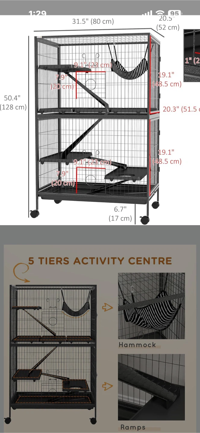 5 Tier Activity Centre Pet/Ferret Cage - photo 2
