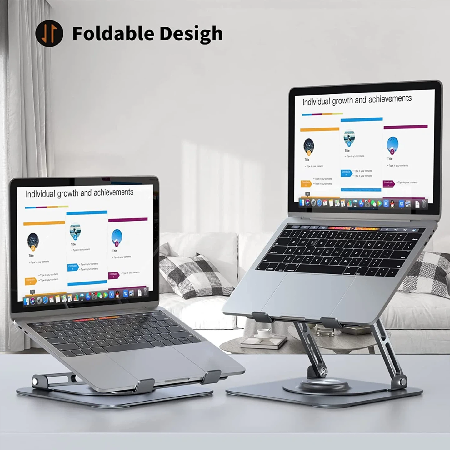 Adjustable Aluminum Laptop Stand with 360 Rotation