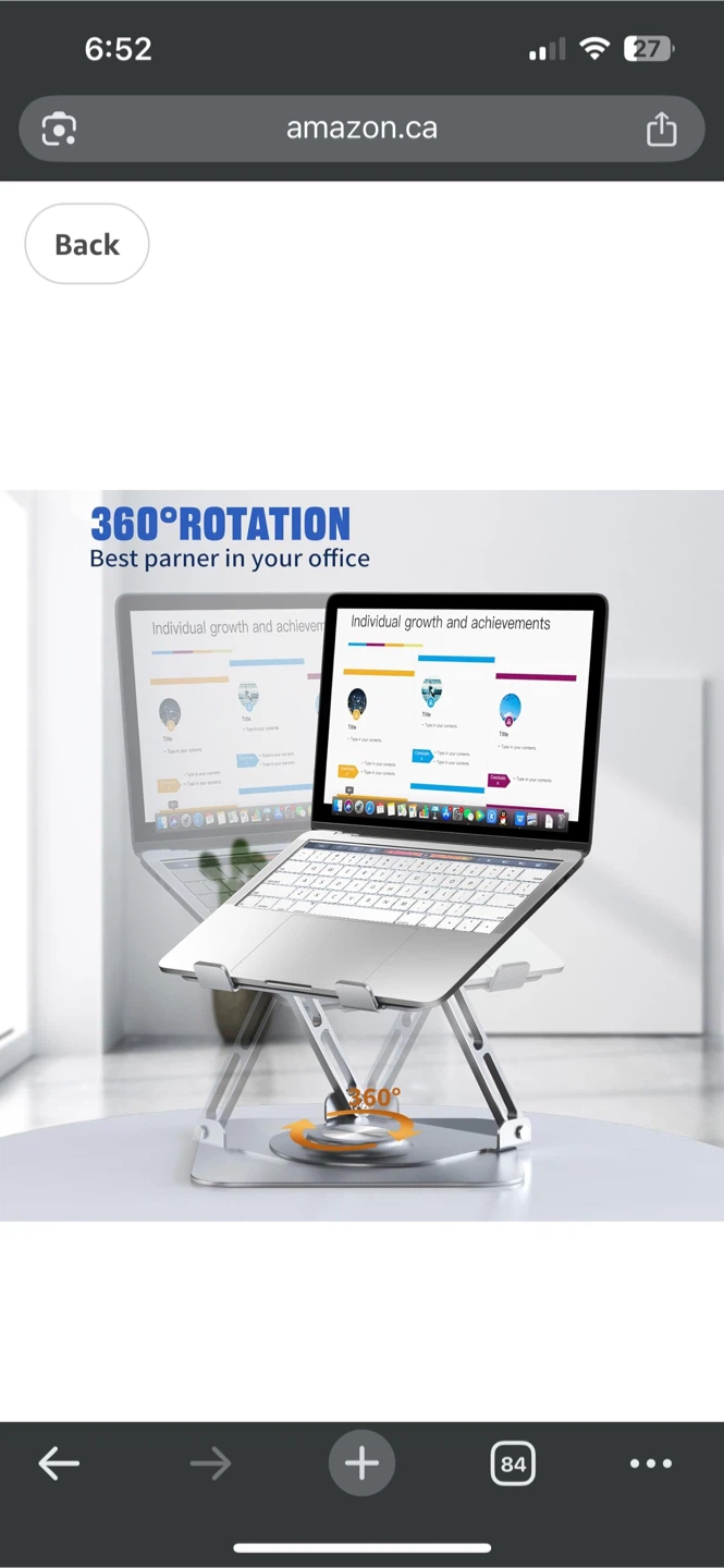 Adjustable Aluminum Laptop Stand with 360 Rotation - photo 5