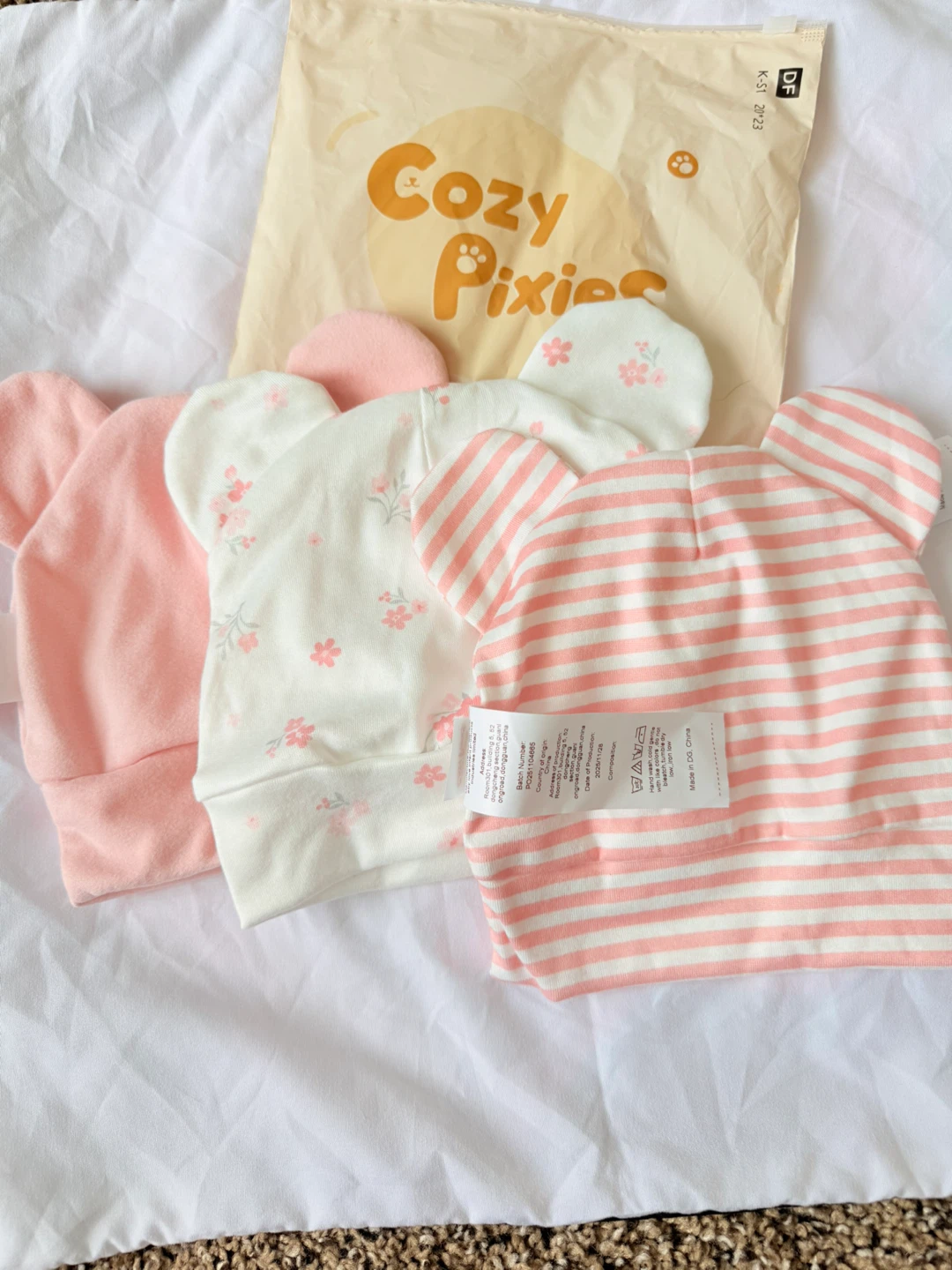 Cozy Pixies Baby Beanies - Set of 3