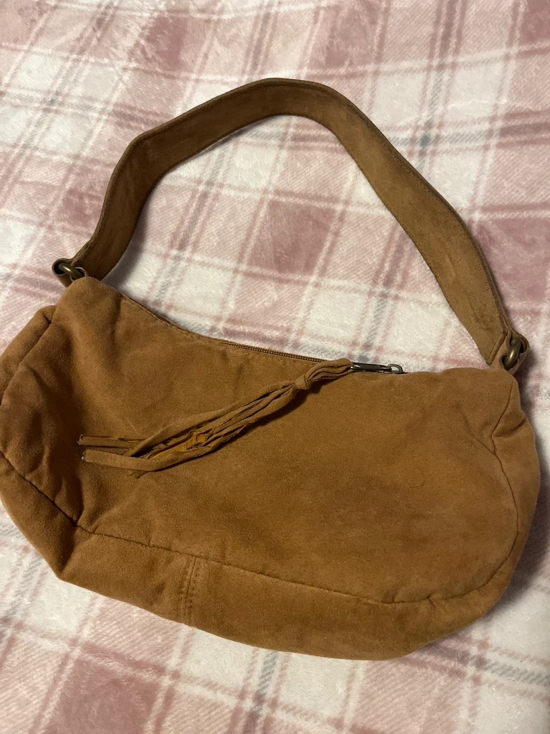 Brown Suede Shoulder Bag