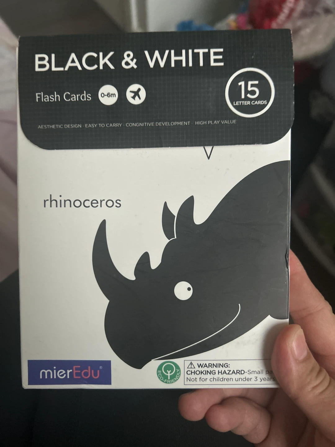 mierEdu Black & White Flash Cards - 15 Letter Cards