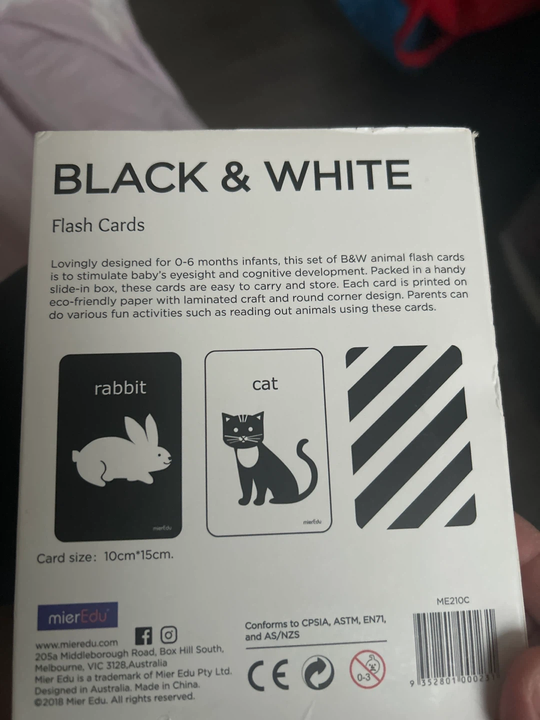 mierEdu Black & White Flash Cards - 15 Letter Cards - photo 2
