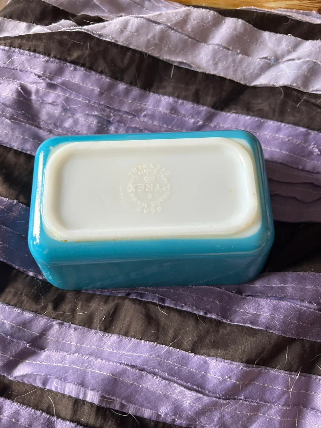 Pyrex Turquoise Glass Rectangular Dish with Lid - photo 5