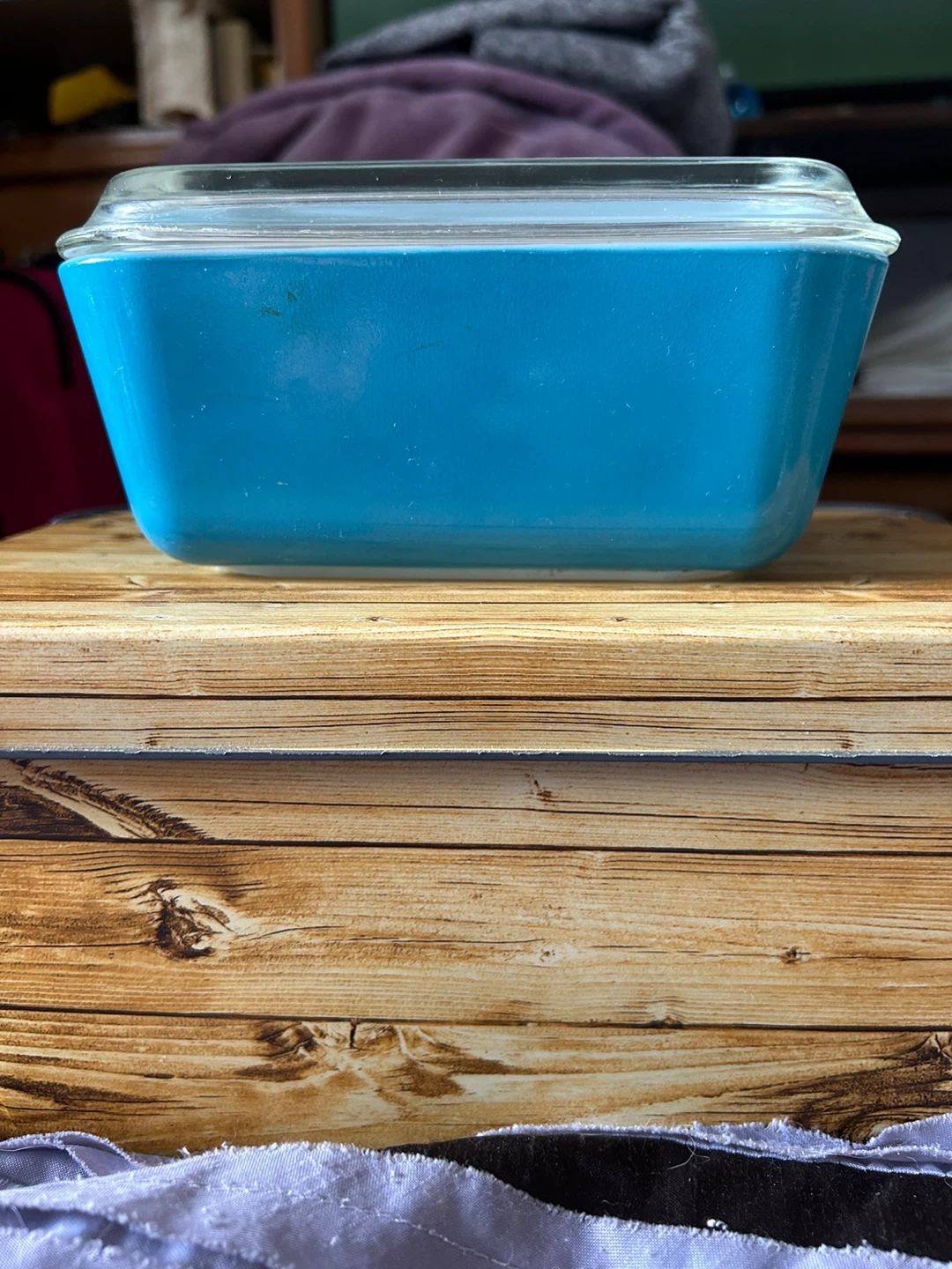 Pyrex Turquoise Glass Rectangular Dish with Lid
