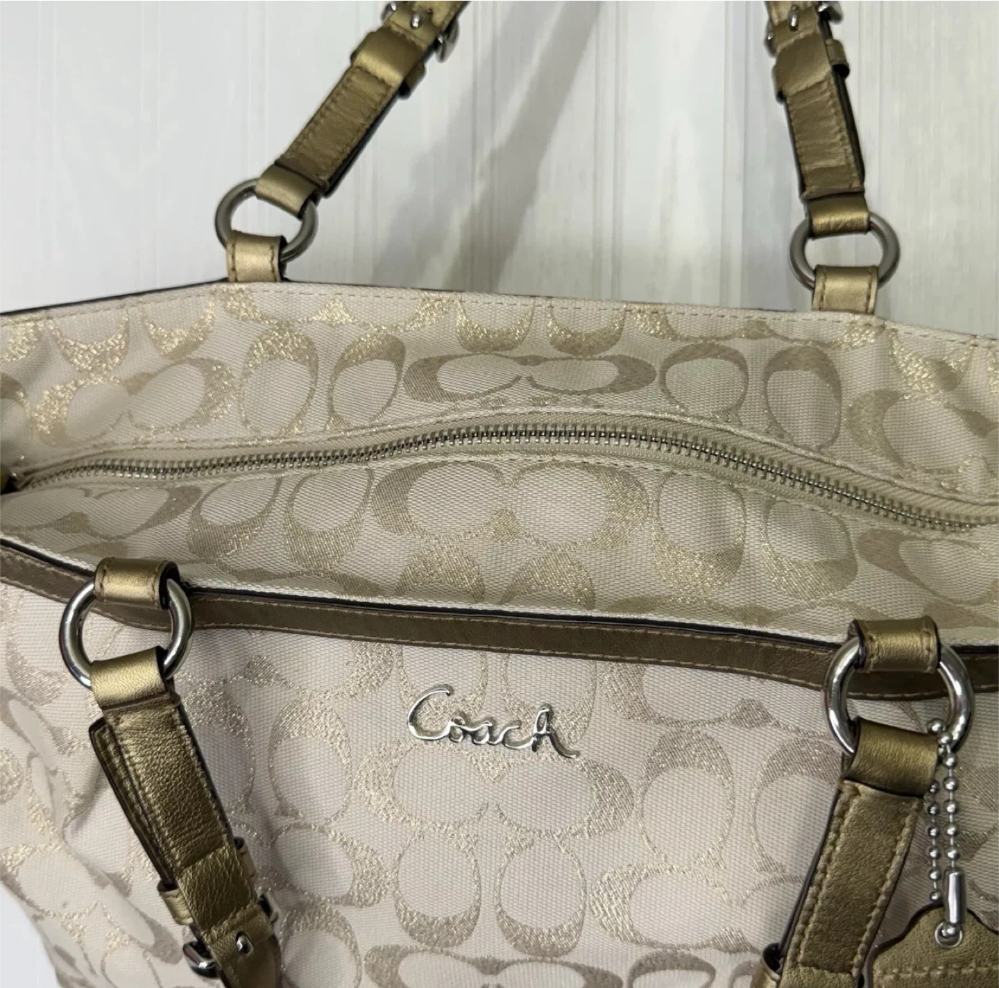 Coach Signature Tote Bag - Beige/Gold - photo 4