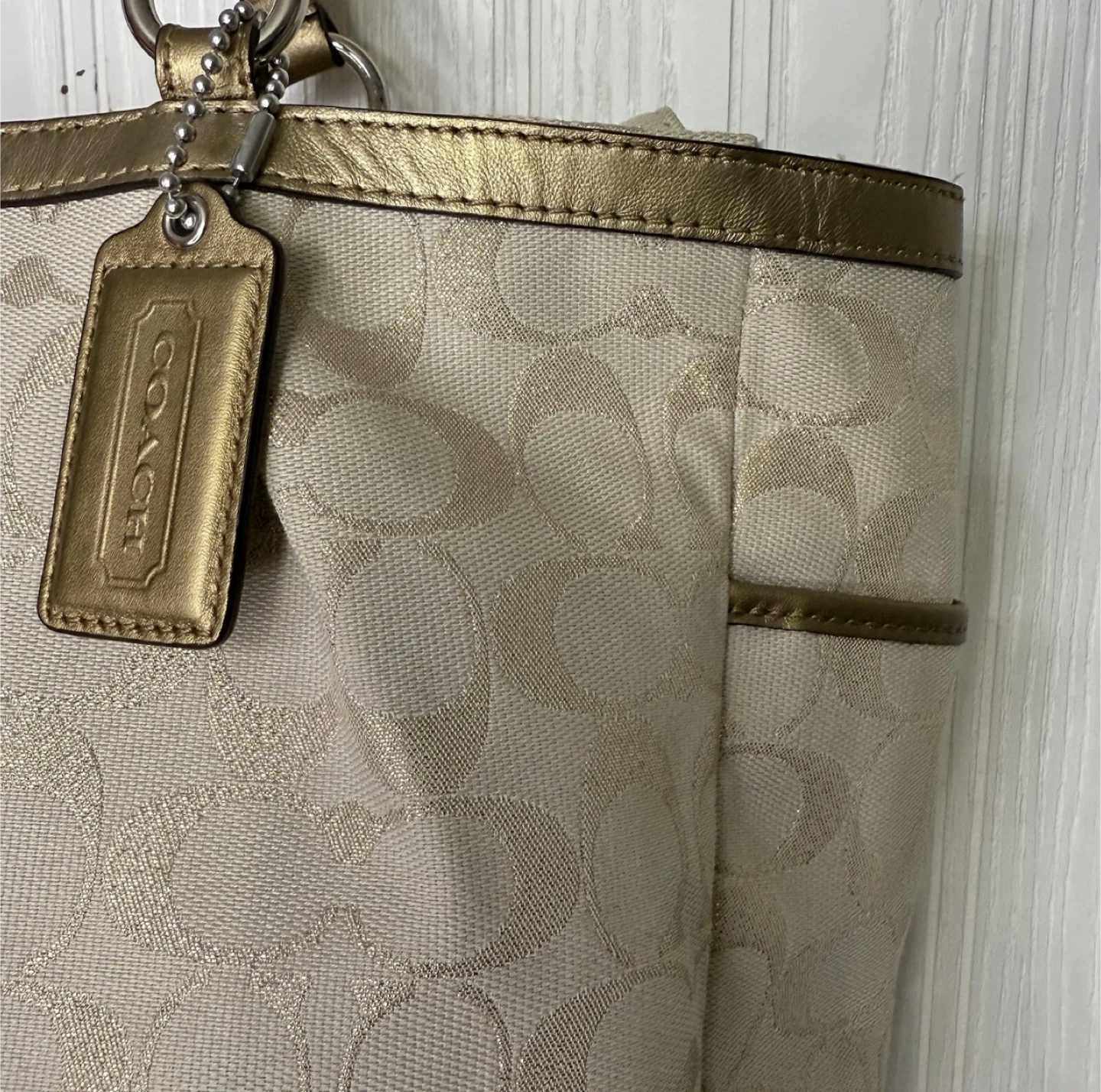 Coach Signature Tote Bag - Beige/Gold - photo 2