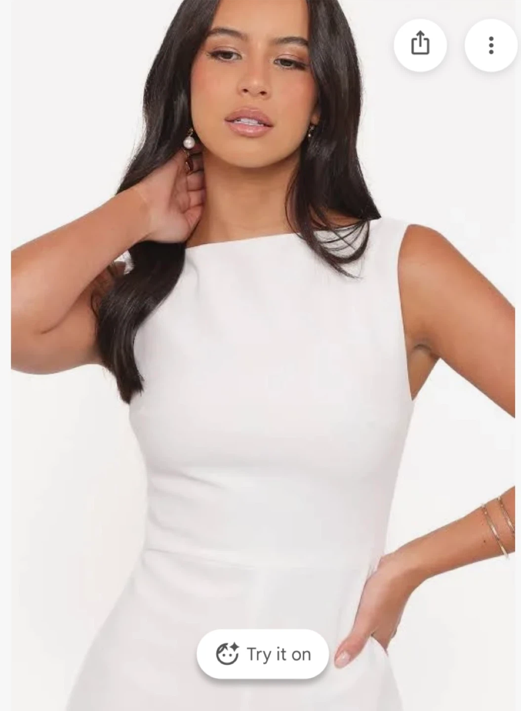 White Lace-Up Back Jumpsuit - photo 2
