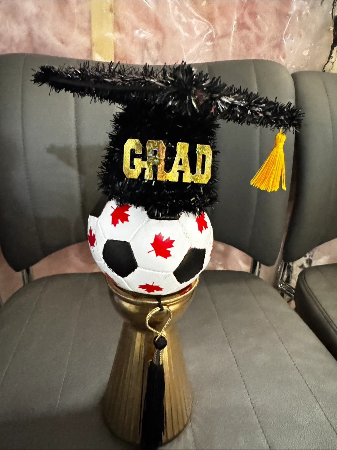 Graduation Soccer Ball center piece