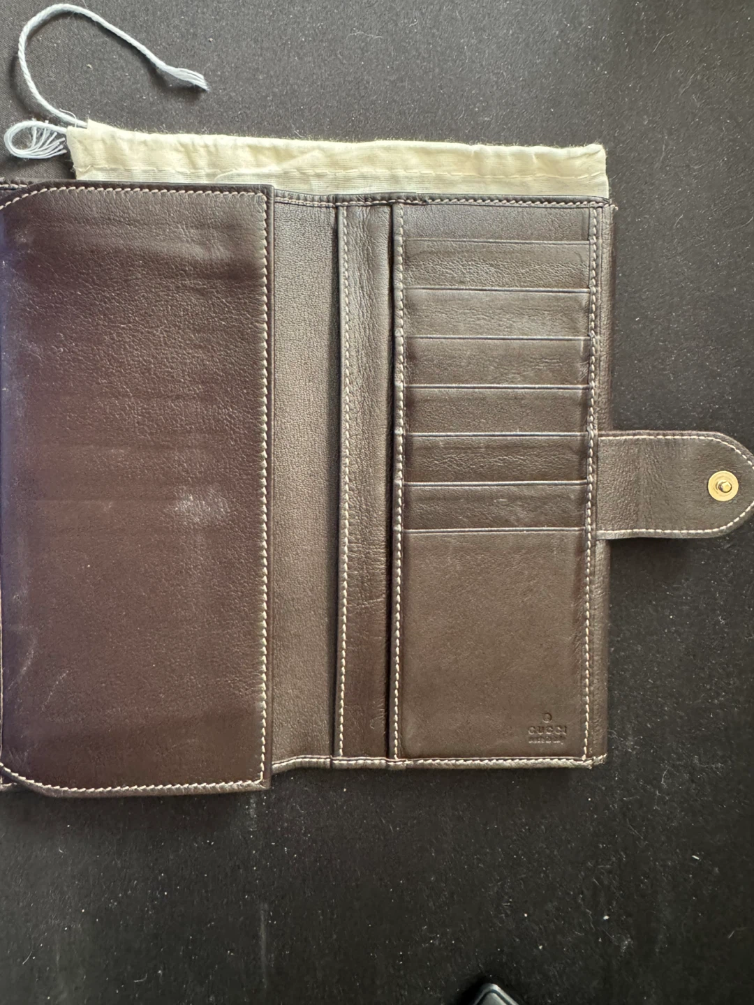 Gucci Monogram Wallet with Chain and Authenticity Card - photo 5