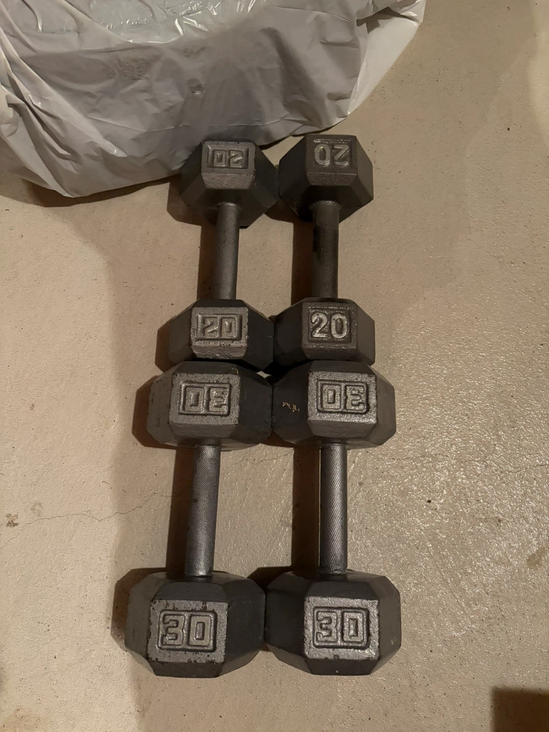 Hex Dumbbells - 20 lb and 30 lb pairs