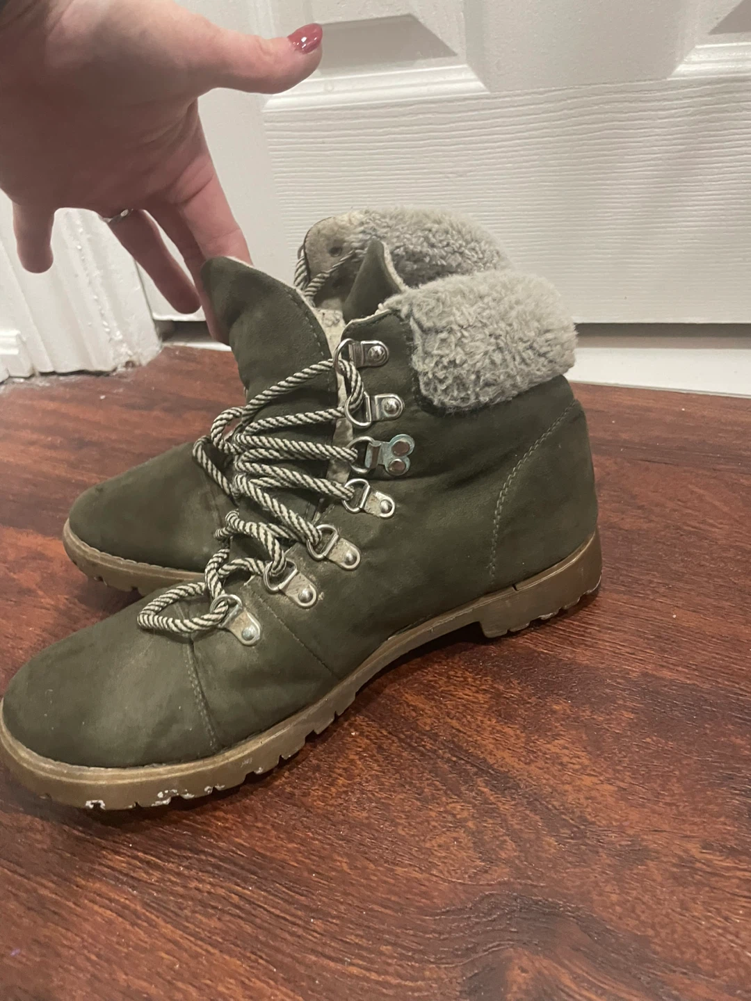 Women's Green Fur Lined Winter Boots - photo 5