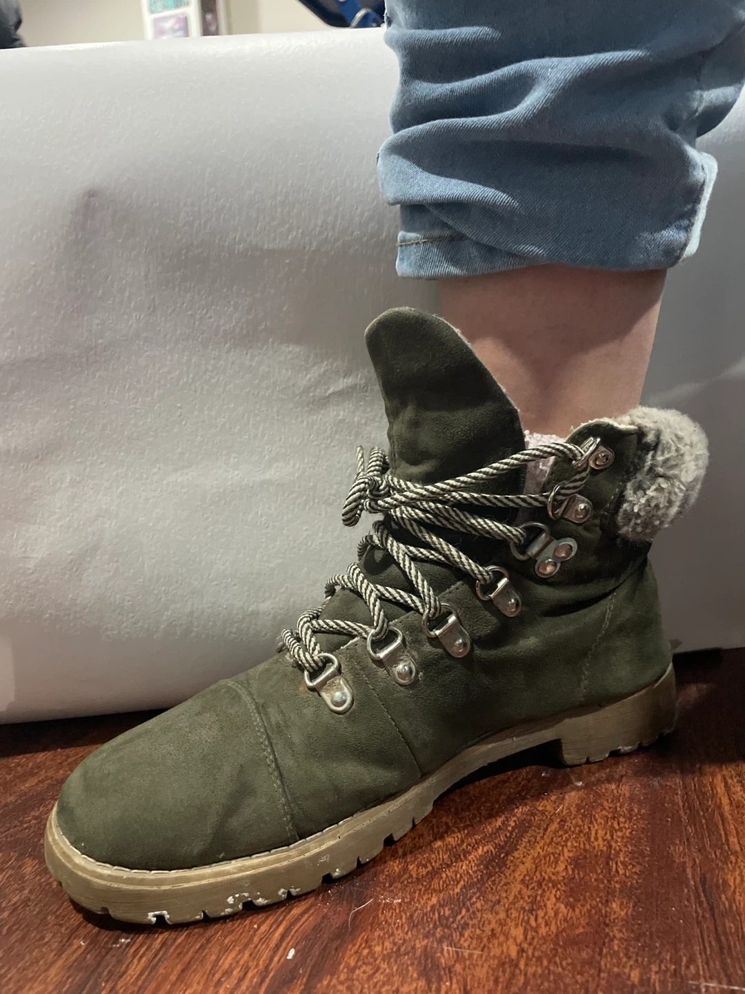 Women's Green Fur Lined Winter Boots - photo 2