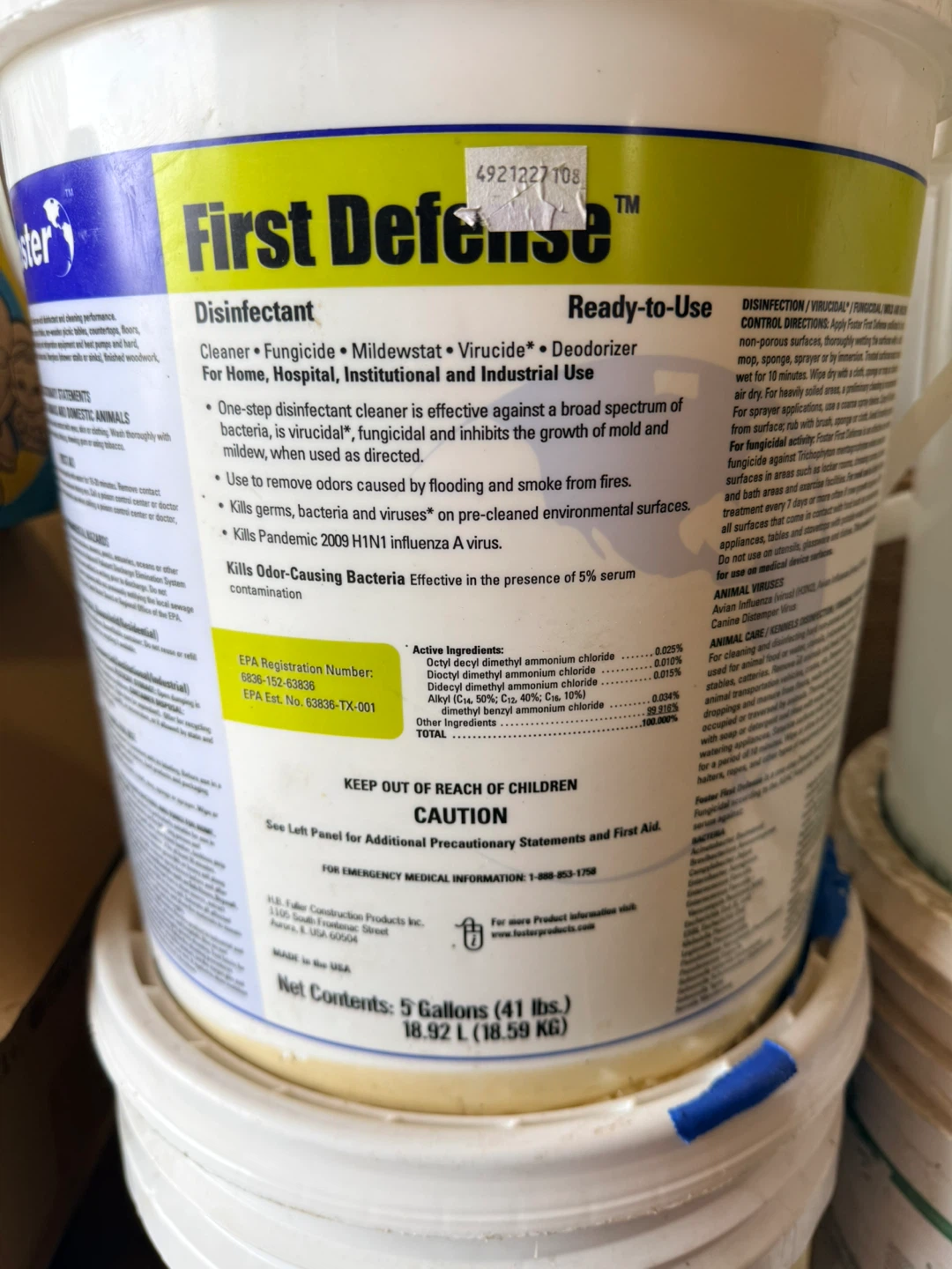Foster First Defense Disinfectant 5 Gallon Buckets