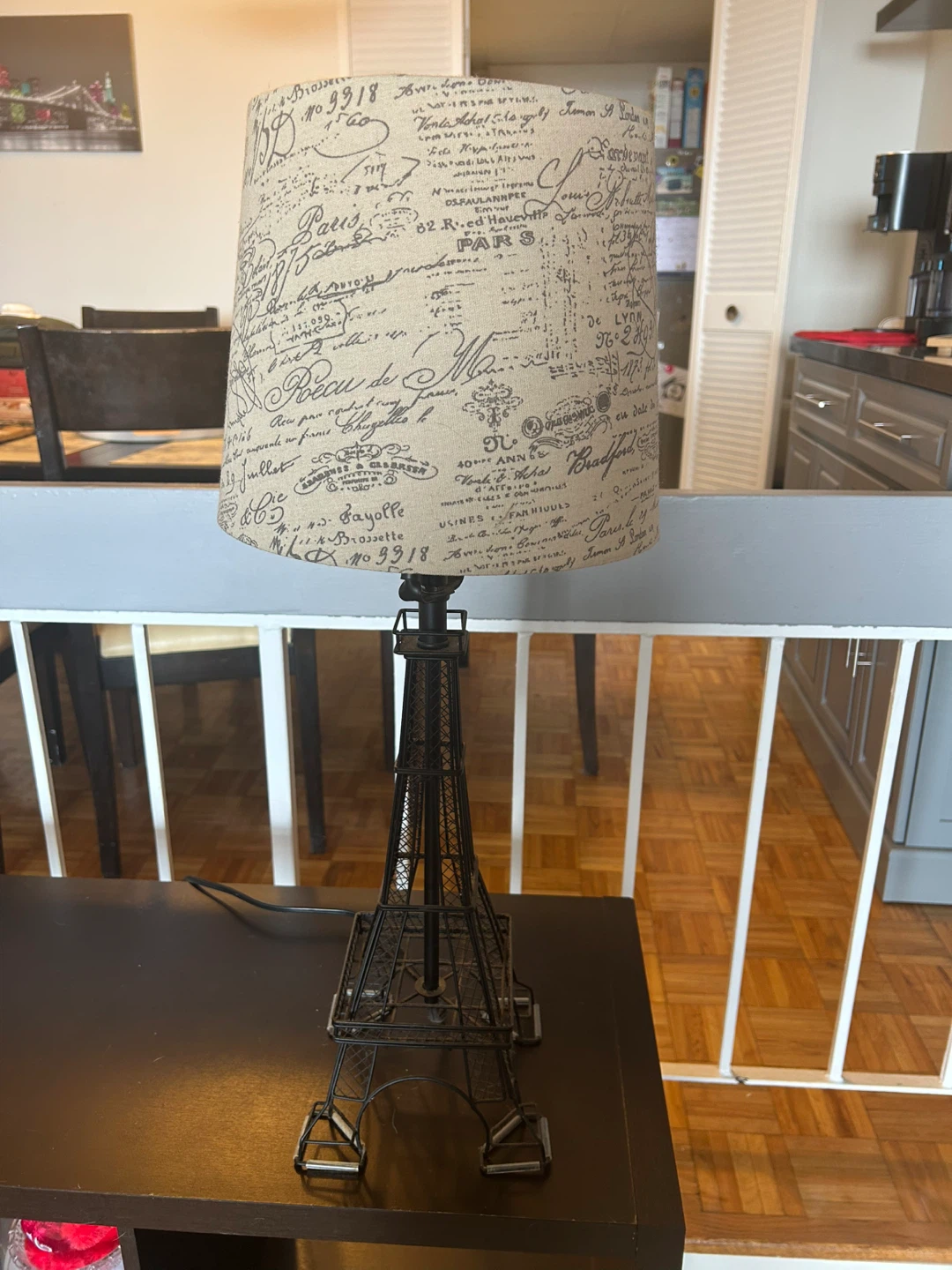 Eiffel Tower Table Lamp with Paris Script Shade