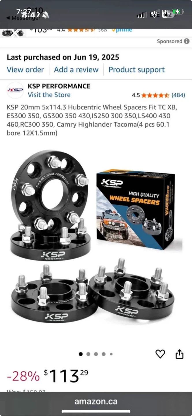 KSP 20mm Hubcentric Wheel Spacers (Set of 4) - photo 3