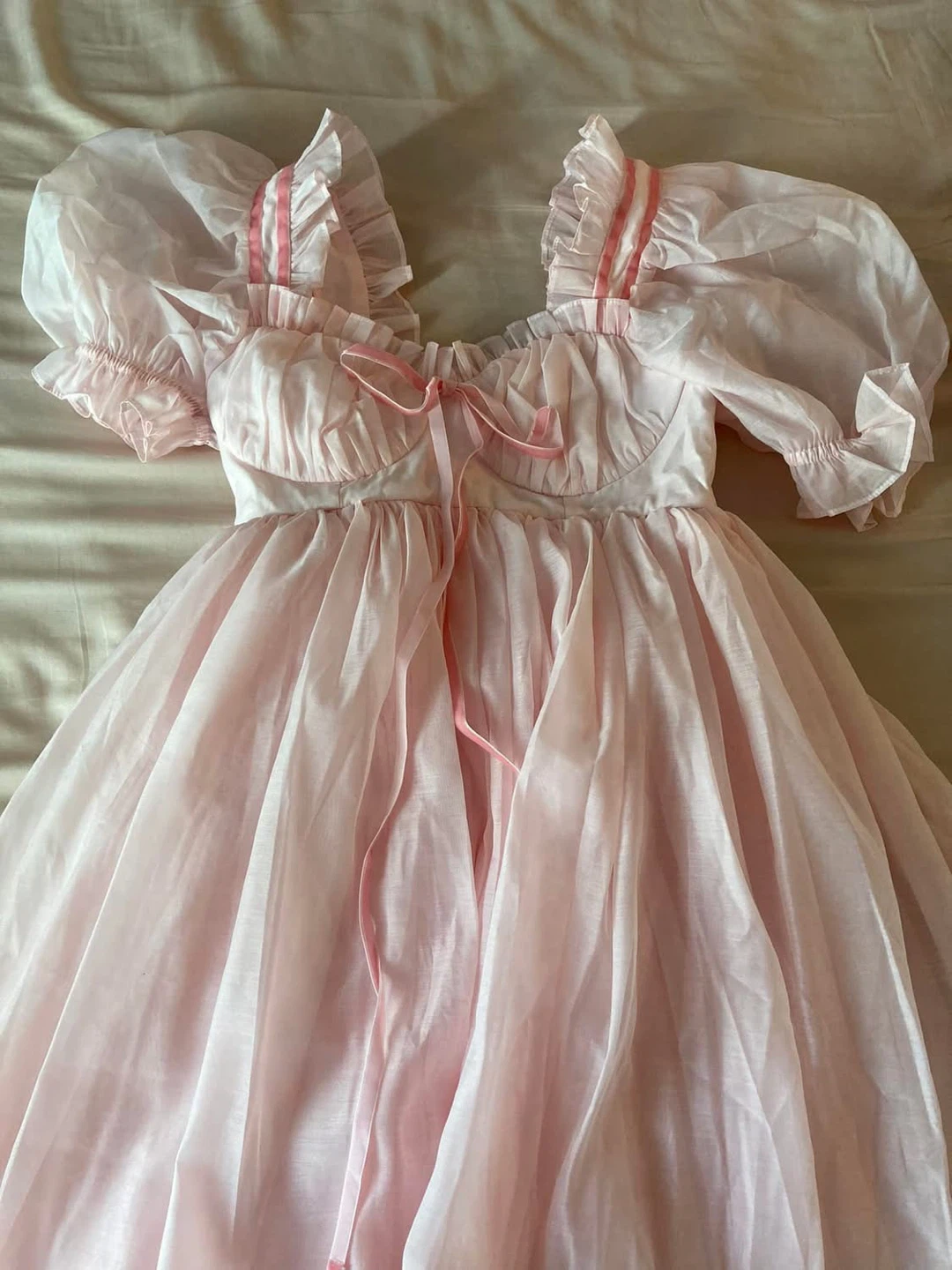 Pink Puff Sleeve Dress