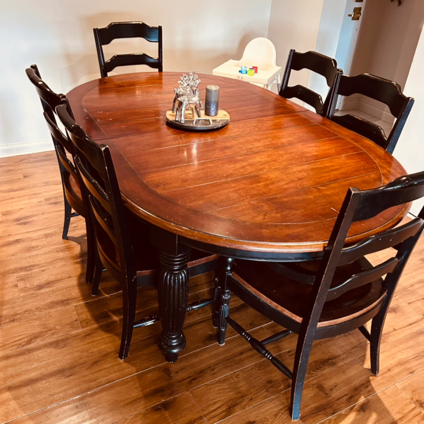 Wooden Dining Table with 6 Chairs