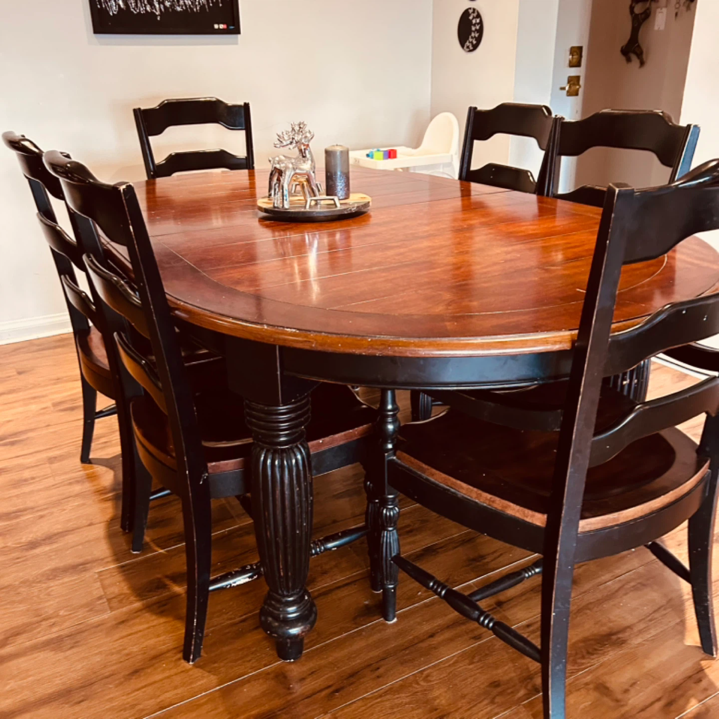 Wooden Dining Table with 6 Chairs - photo 4
