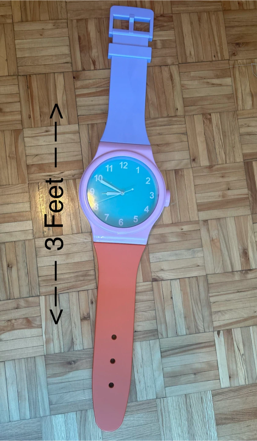 Giant Swatch-style Watch Wall Clock - 3 Feet