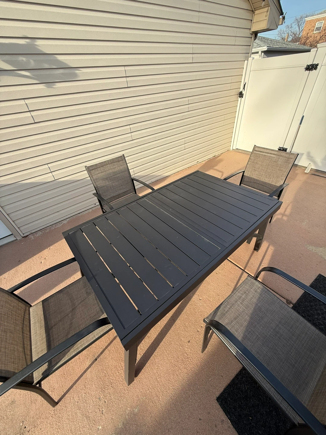 Dark Grey Metal extendable Outdoor Dining Set with 8 Chairs - photo 5