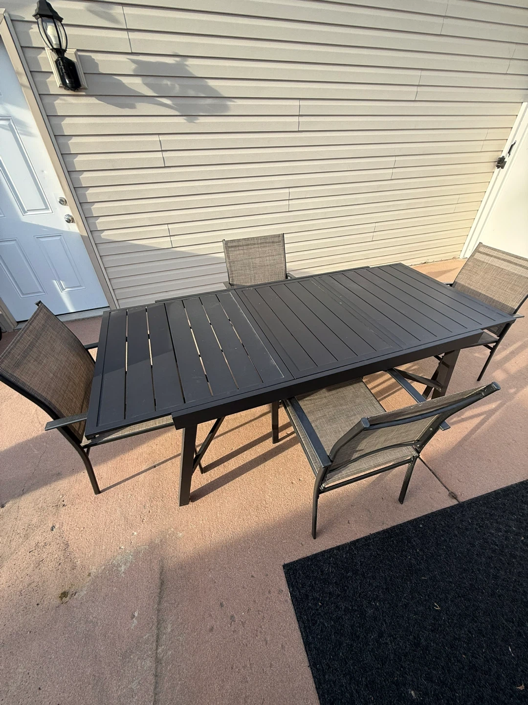Dark Grey Metal extendable Outdoor Dining Set with 8 Chairs - photo 2