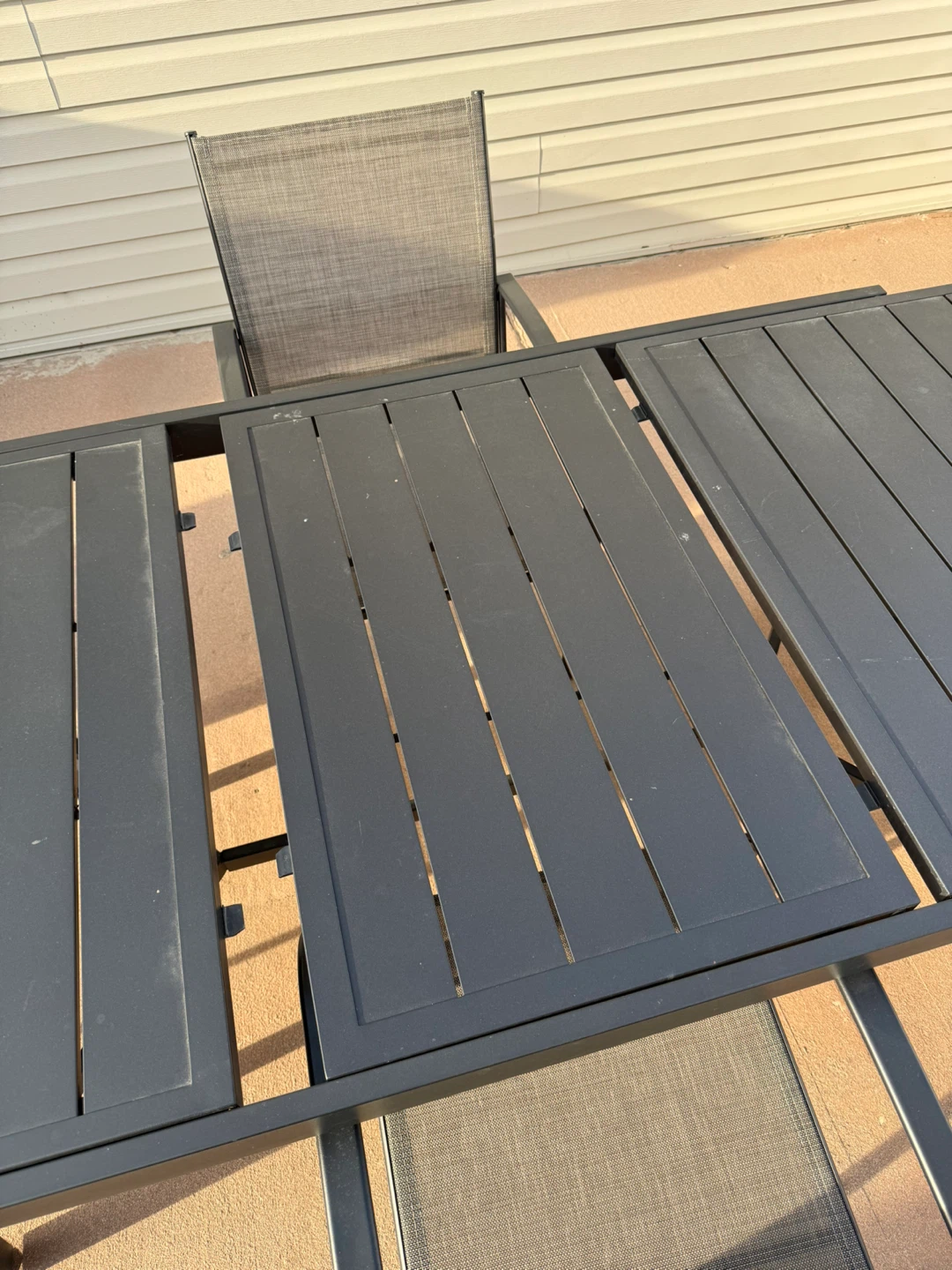 Dark Grey Metal extendable Outdoor Dining Set with 8 Chairs - photo 3