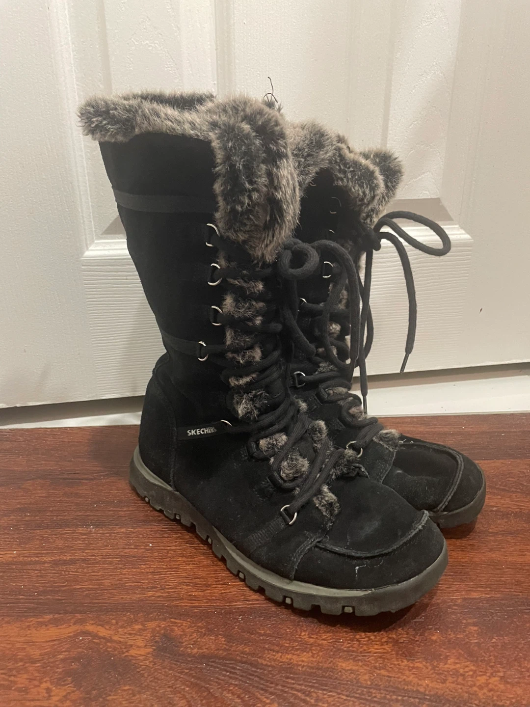 Skechers Black Faux Fur Lined Winter Boots