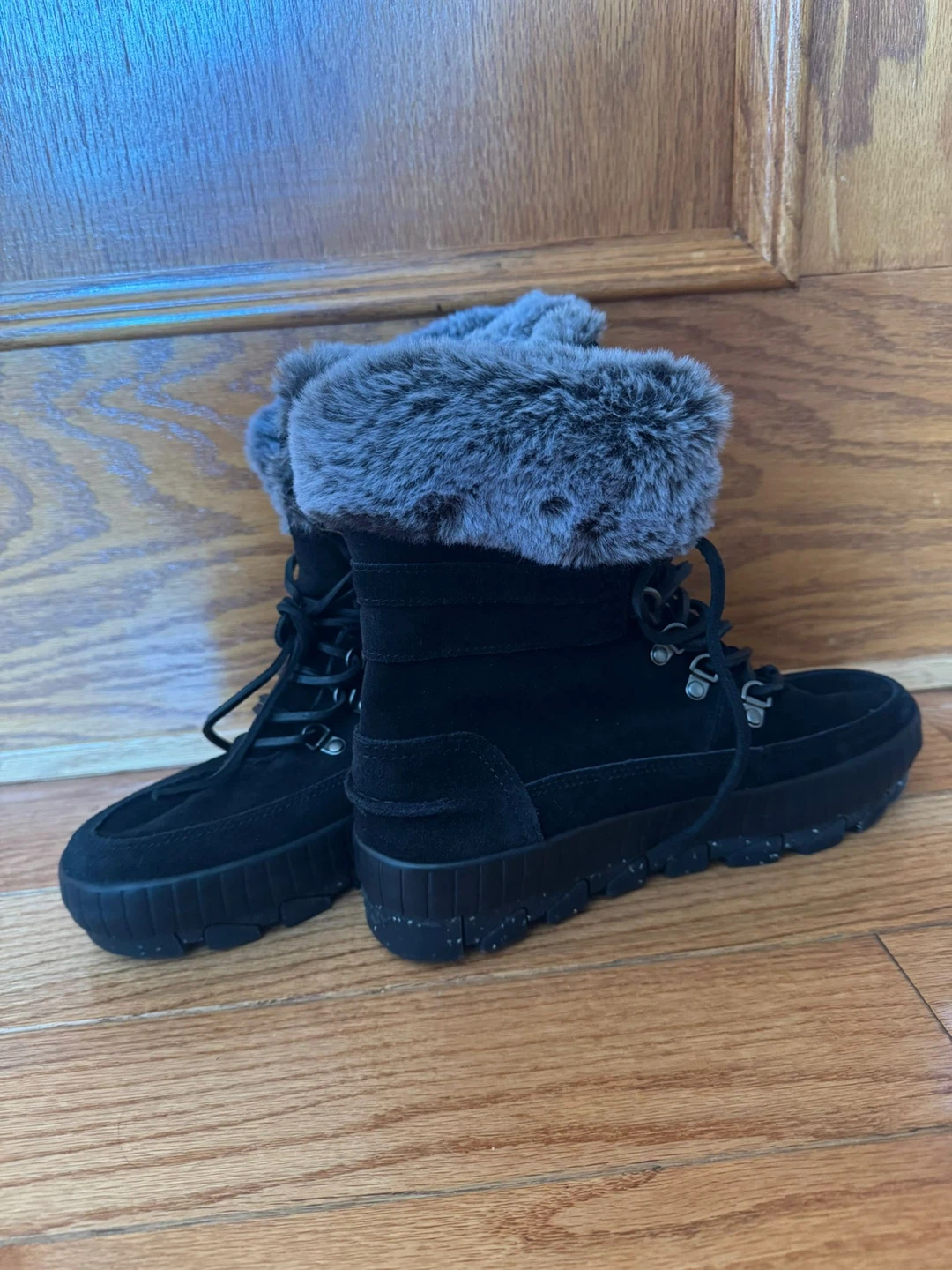 Sperry Black Suede Fur Trim Winter Boots - photo 4