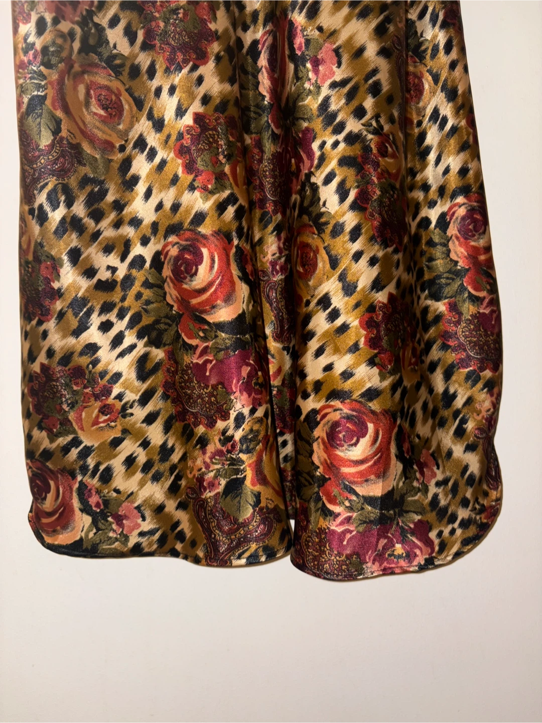 Satin Slip Dress with Floral and Leopard Print - photo 4