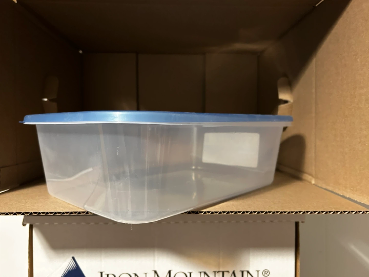 Clear storage container with blue lid - photo 2