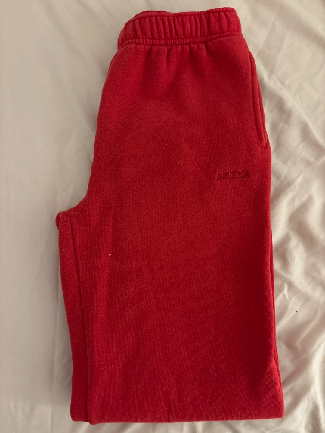 Aritzia Red Cozy Fleece Sweatpants