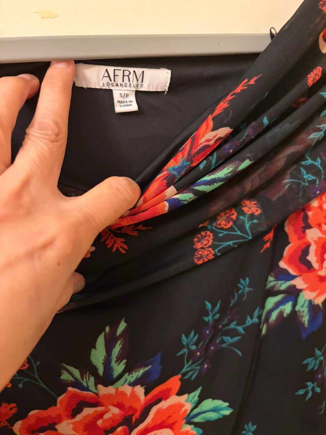 AFRM Los Angeles Floral Off-the-Shoulder Mesh Bodysuit Size S/P - photo 3